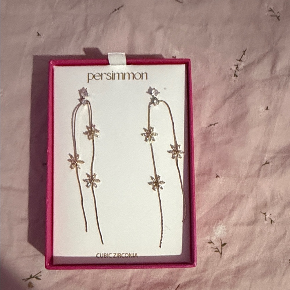 Persimmon Gold Star Dangle Earrings